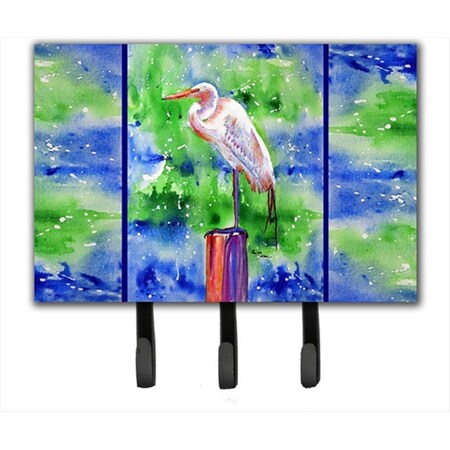 Carolines Treasures 6 x 9 in. Egret Leash or Key Holder 8358TH68